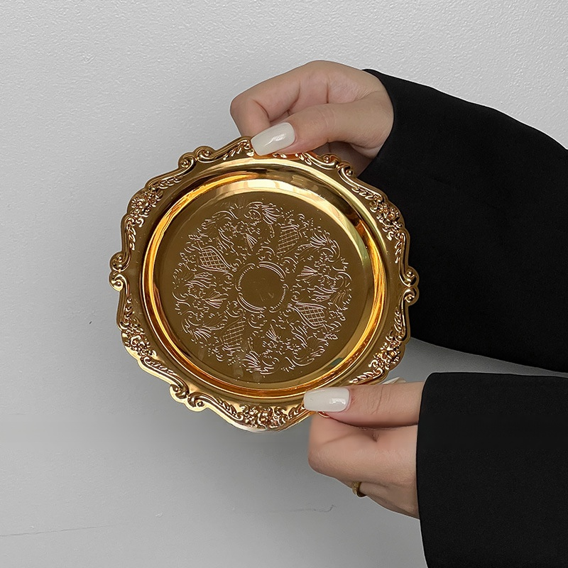 Vintage Engraved Metal Small Tray