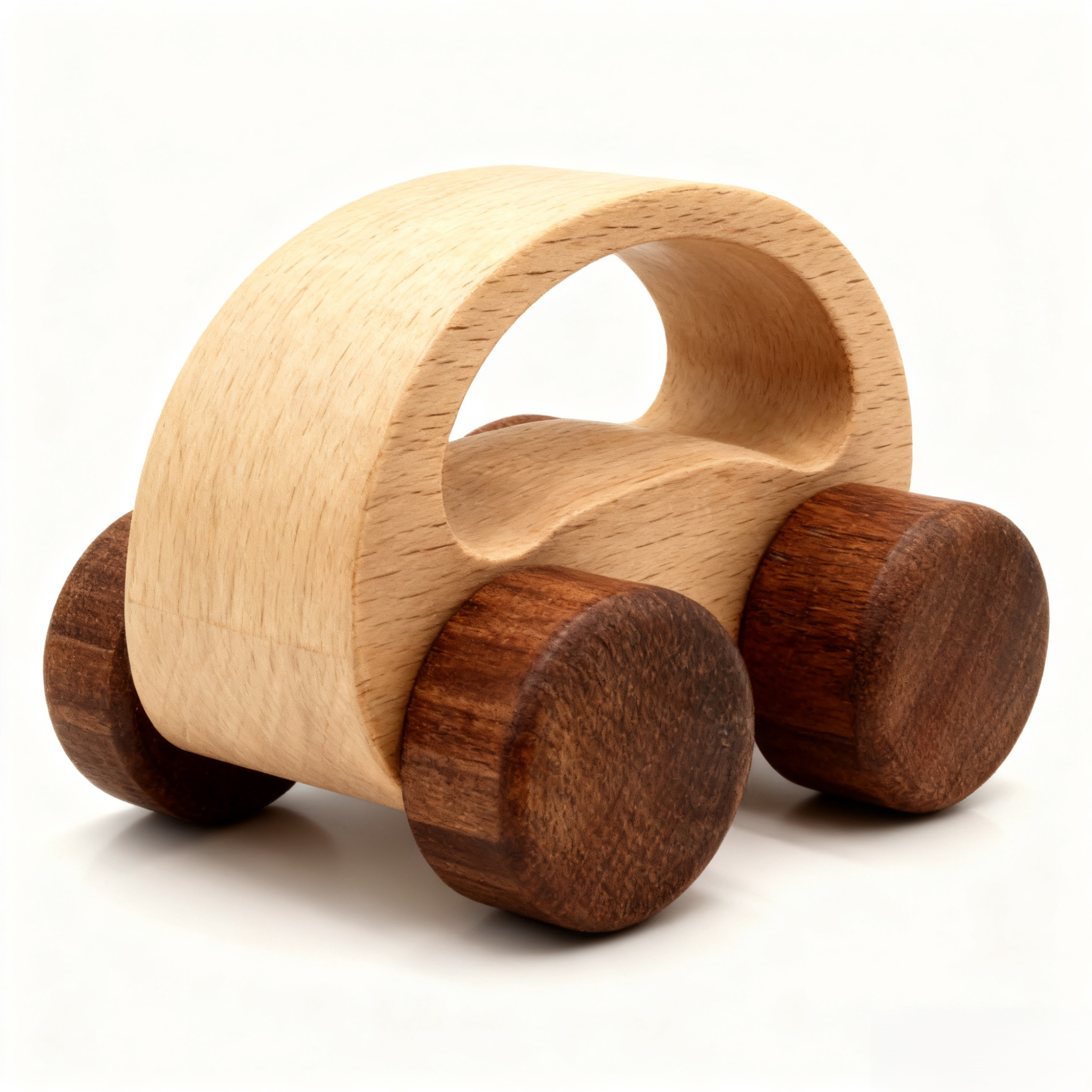 아기 손에 딱 맞는 나무 장난감 자동차