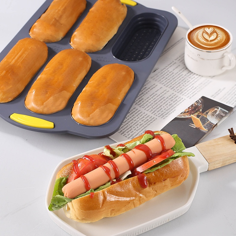 矽膠麵包法棍模具6連熱狗矽膠模具