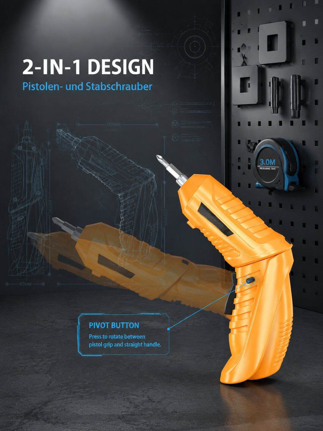 Yellow folding lithium electric screwdriver USB data cable charging mini screwdriver electric screwd