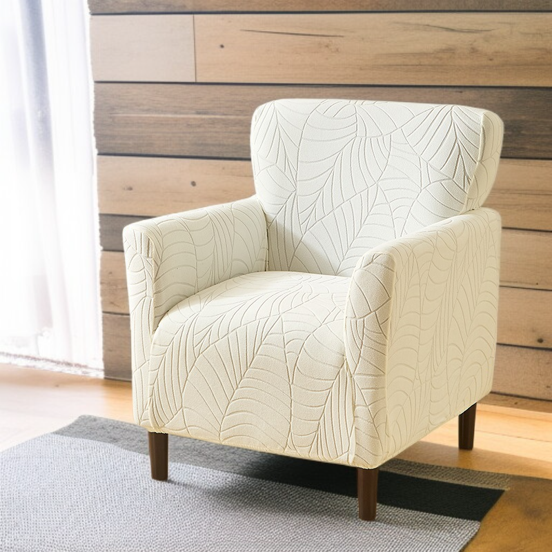沙發套罩樹葉提花單人沙發椅套