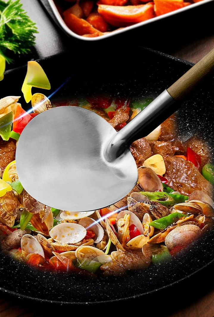 농가 토가 논스틱 냄비 나무 손잡이 둥근 주걱 모자 볶음 주걱 냄비 나무 손잡이 둥근 주걱