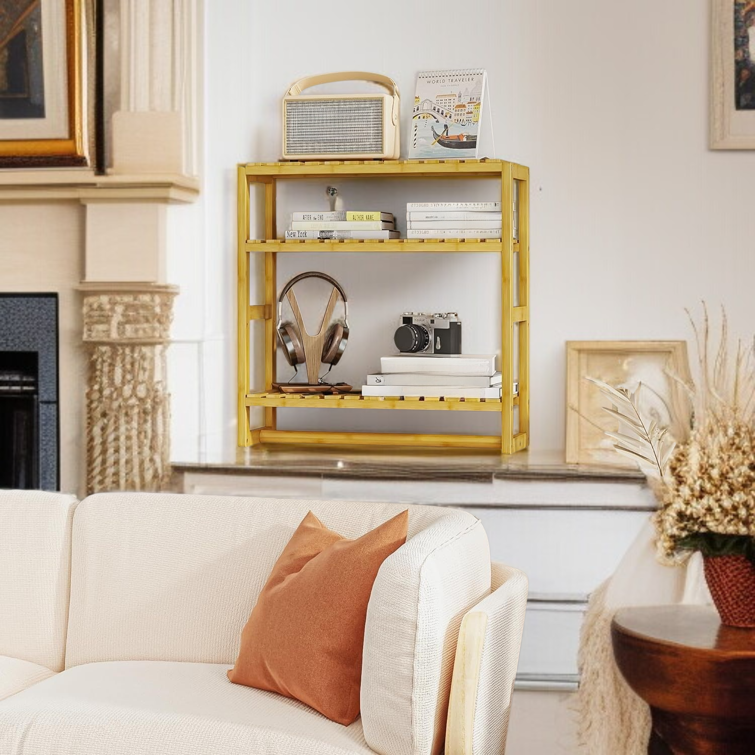 Wandmontiertes Aufbewahrungsregal aus Massivholz, geeignet für Bad, Wohnheim und Küchengewürze