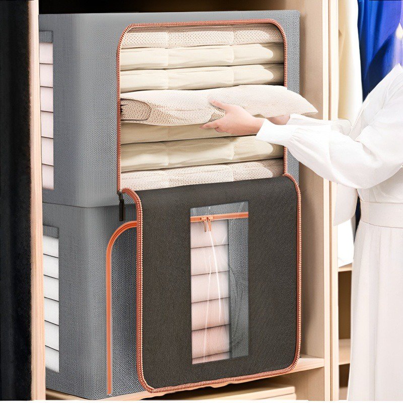 철골 대용량 두꺼운 수납함 가시 의류 수납함 단일창 수납함 투명 수납함