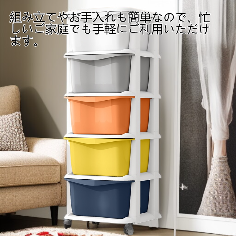 多段引き出し式プラスチックおもちゃオーガナイザー正面画像