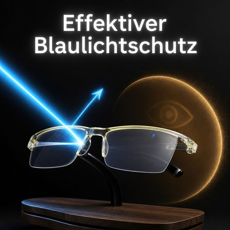 Ruige Smart-Zoom Lesebrille Gelb Klein, Blaulichtschutz, Upgrade mit Federbügeln