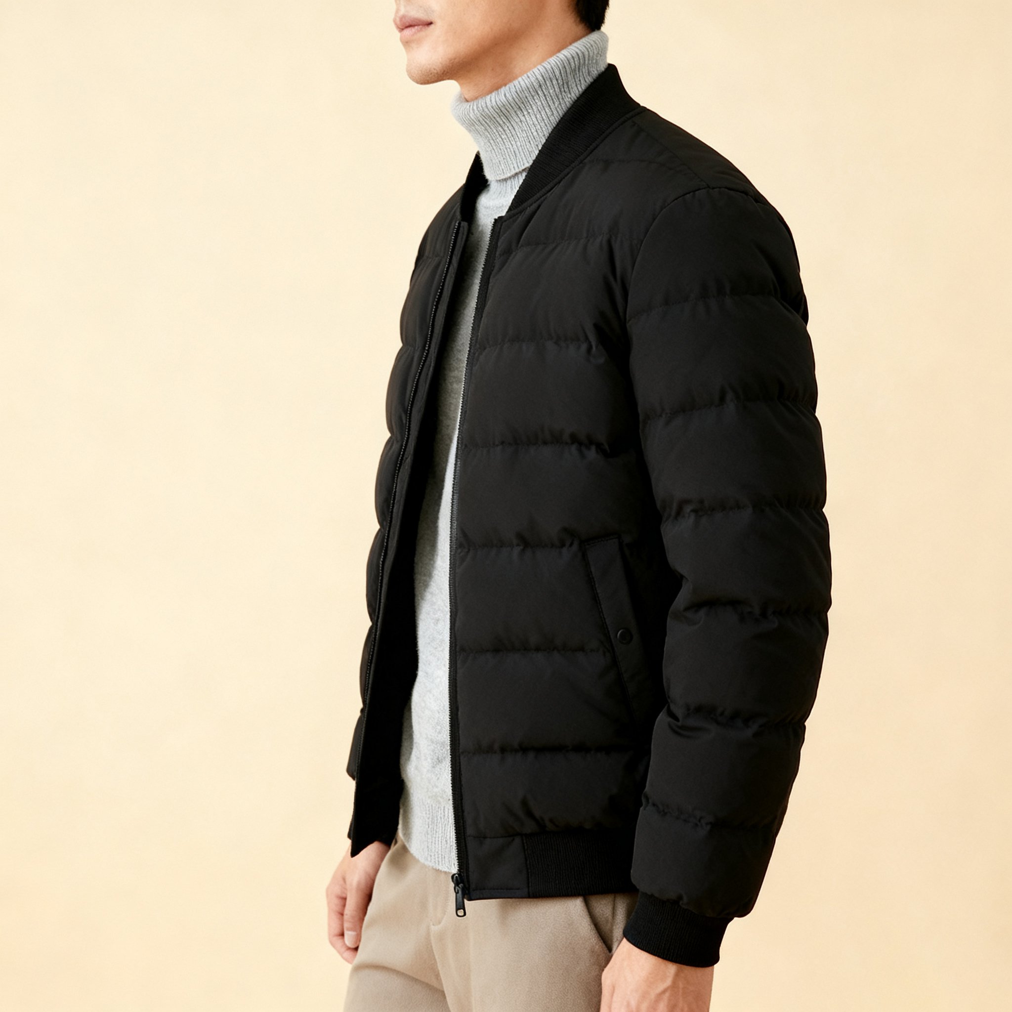 ショート丈クルーネックコットンジャケット