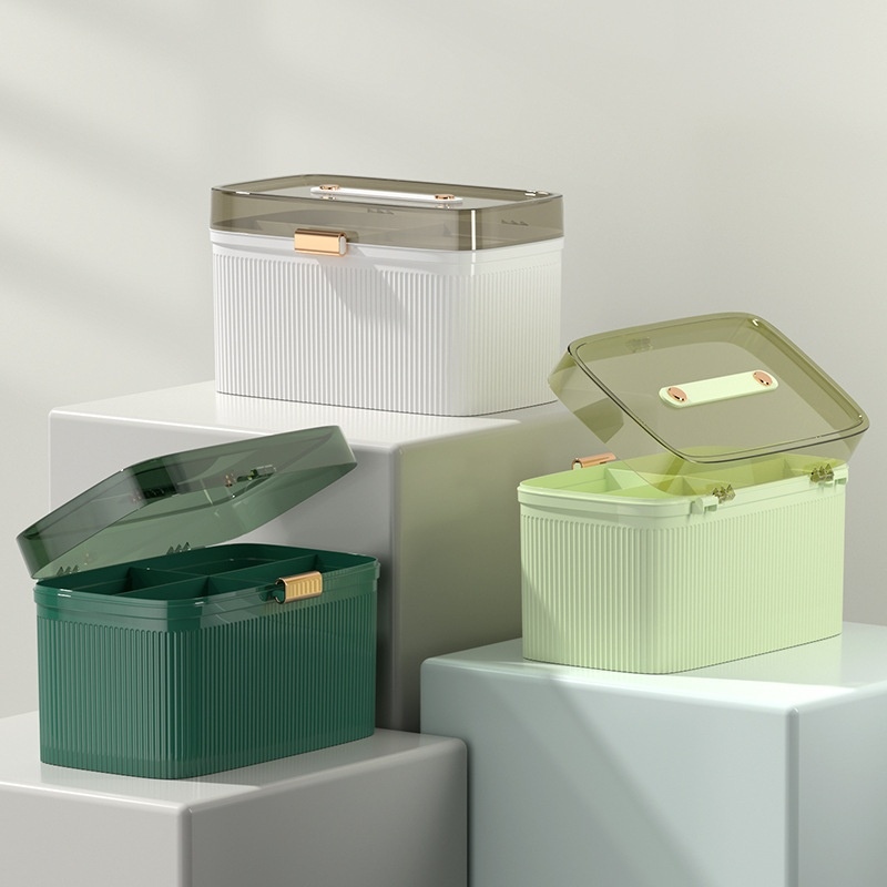 กล่องยาแบบครอบครัว ขนาดใหญ่ หลายชั้น สำหรับใช้ในบ้าน