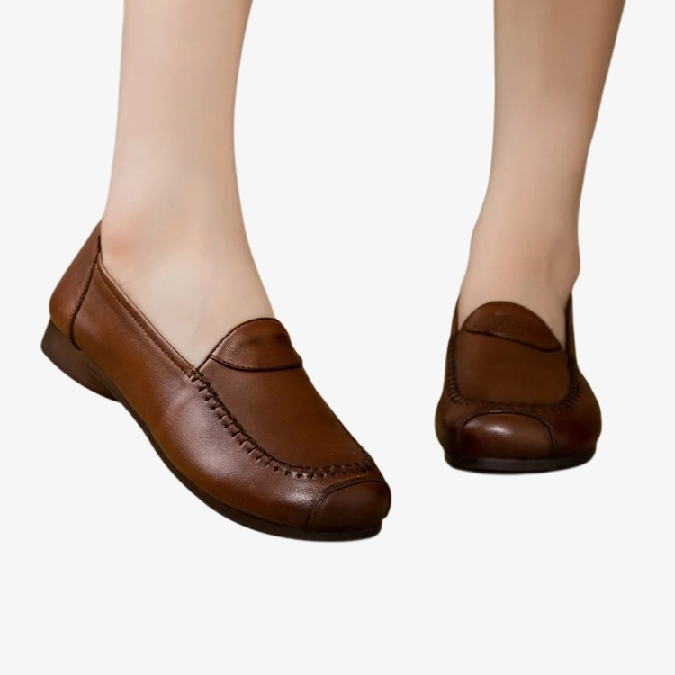 엄마 단화 컴포트 소프트 가죽 로퍼 소프트 가죽 여성 소 힘줄 소프트 슈즈 중년 엄마 로퍼