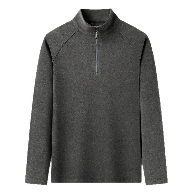 남성용 보온 자수 하이넥 반집업 맨투맨