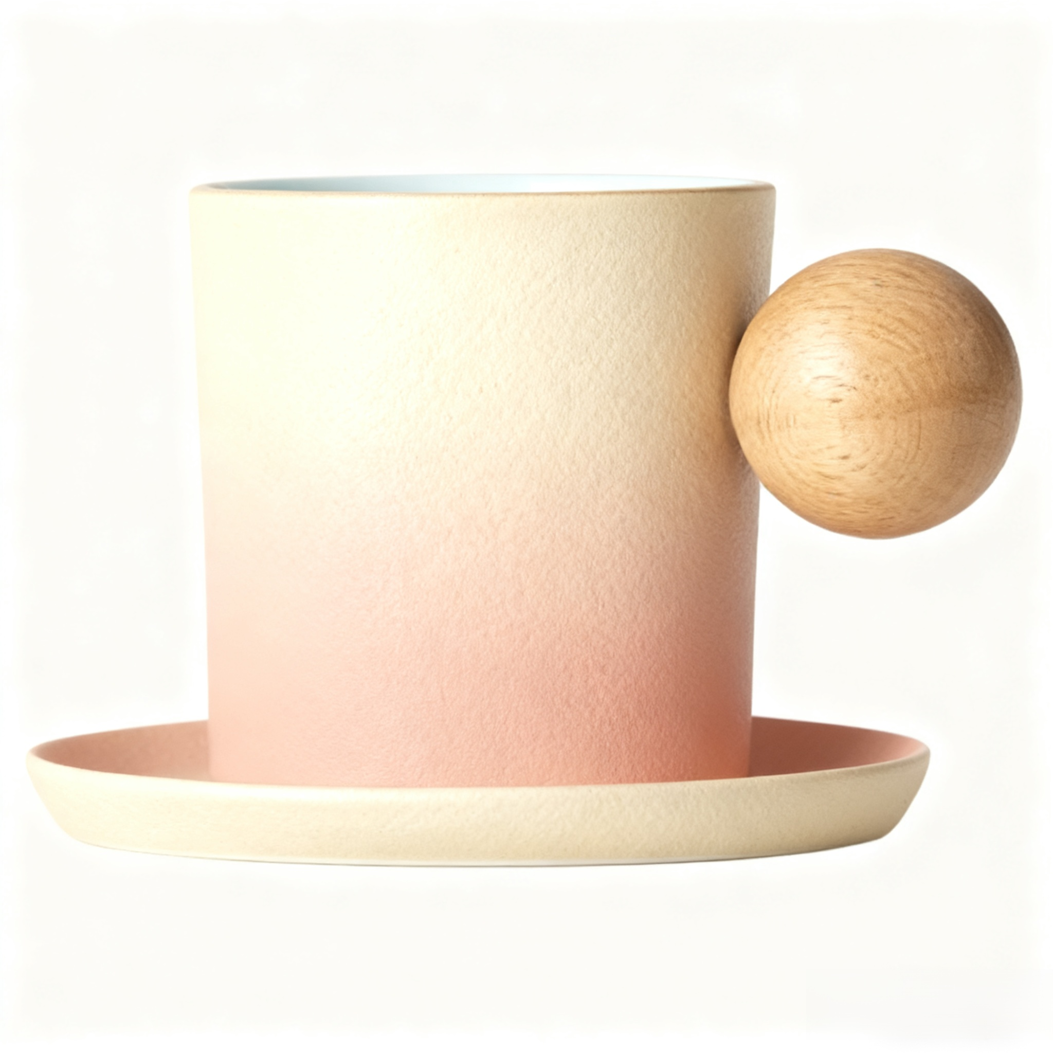 정교한 세라믹 나무 볼 커피 컵 전면 사진