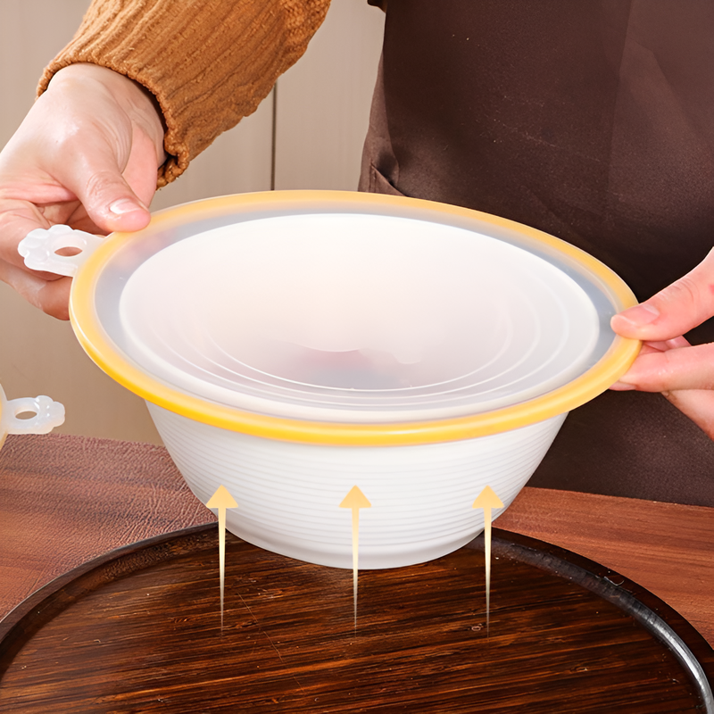 Household dustproof and leakproof silicone bowl lid