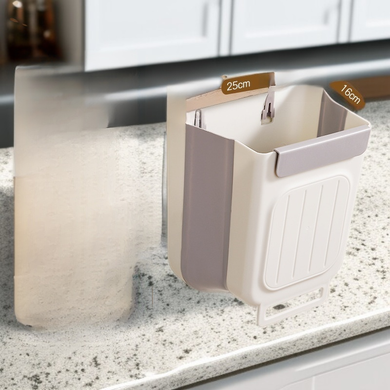 Foldable Storage Cabinet Hanging Garbage Can for Large Capacity Use