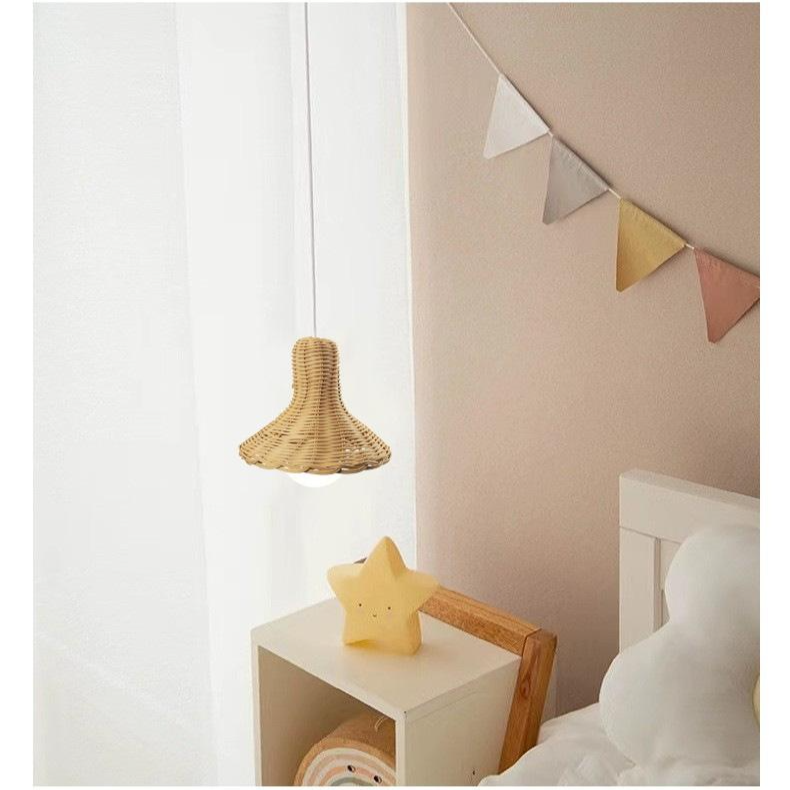 Lámpara colgante escandinava de ratán