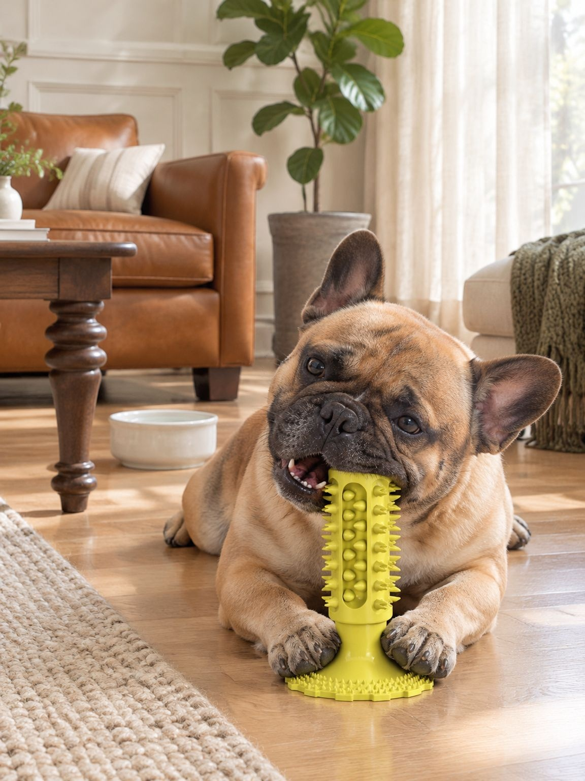 Pet Dog Suction Cup Squeaky Chew Stick, Durable Bite-Resistant Toy
