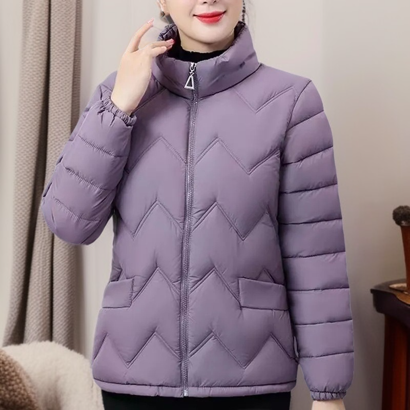 シニア女性用綿ジャケット ファッションショートアウター