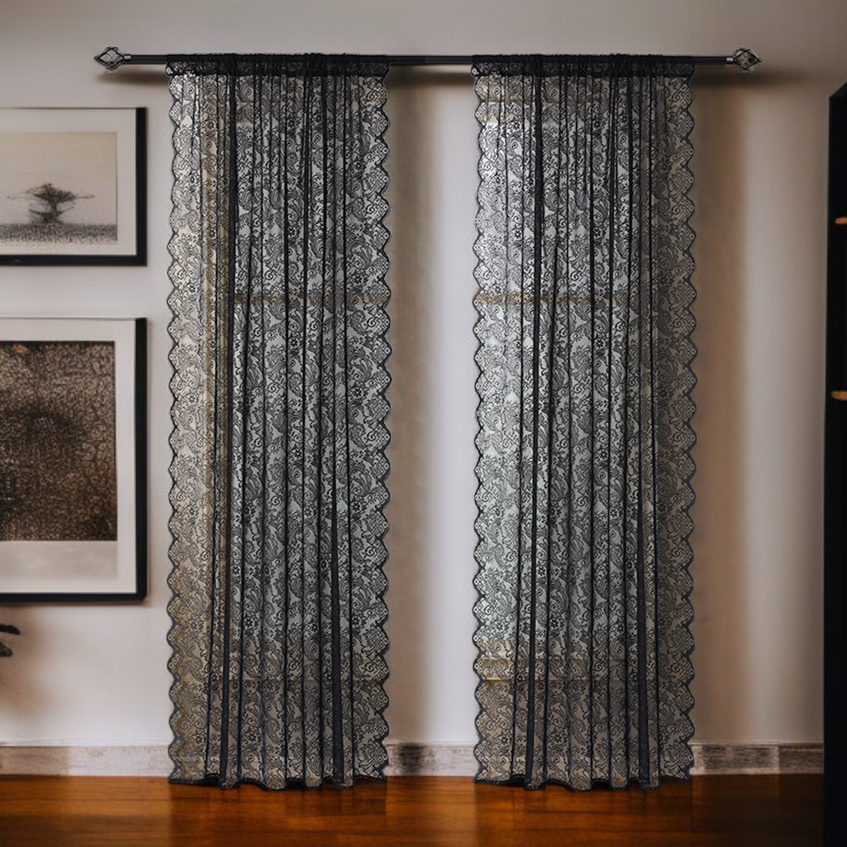 法式復古紗簾 紗窗 隔間紗簾