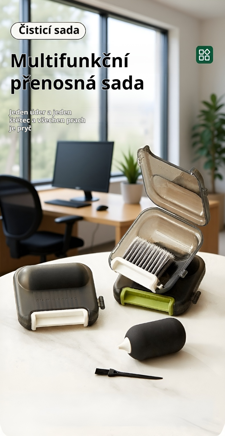 Praktický kartáček pro klávesnice a elektroniku