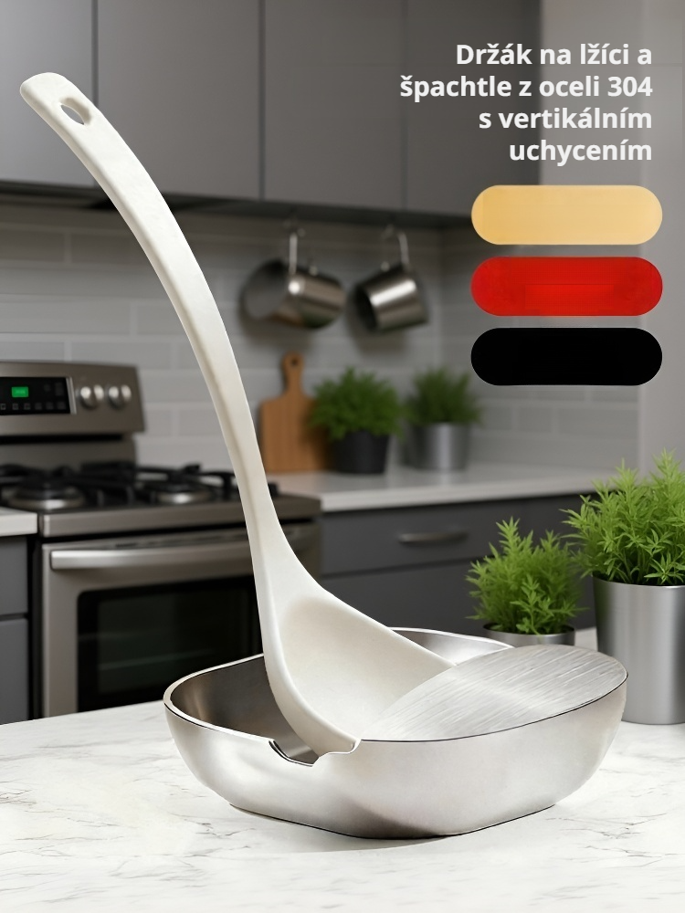 Moderní nerezový držák na kuchyňské náčiní