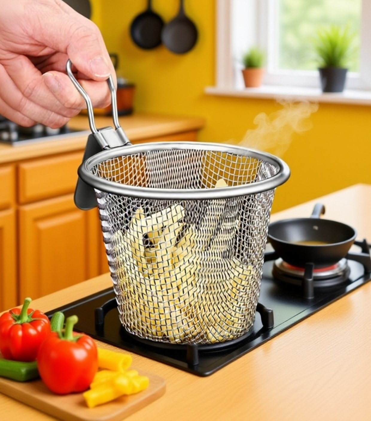 Hitzebeständiges Sieb für Frittieröl
