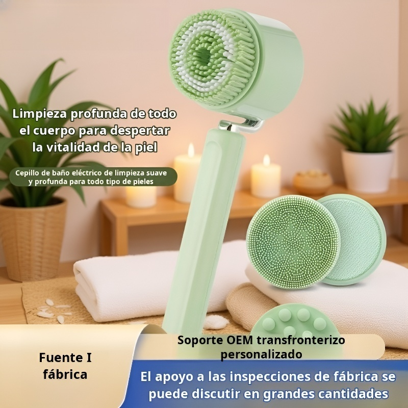 Cepillo de baño eléctrico de mango largo, artefacto para frotar la espalda, instrumento de baño para