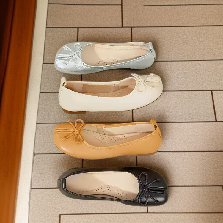 레드 단화 여 플랫 컴포트화 여성 구두 리본 발가락 봄가을 여름 단화