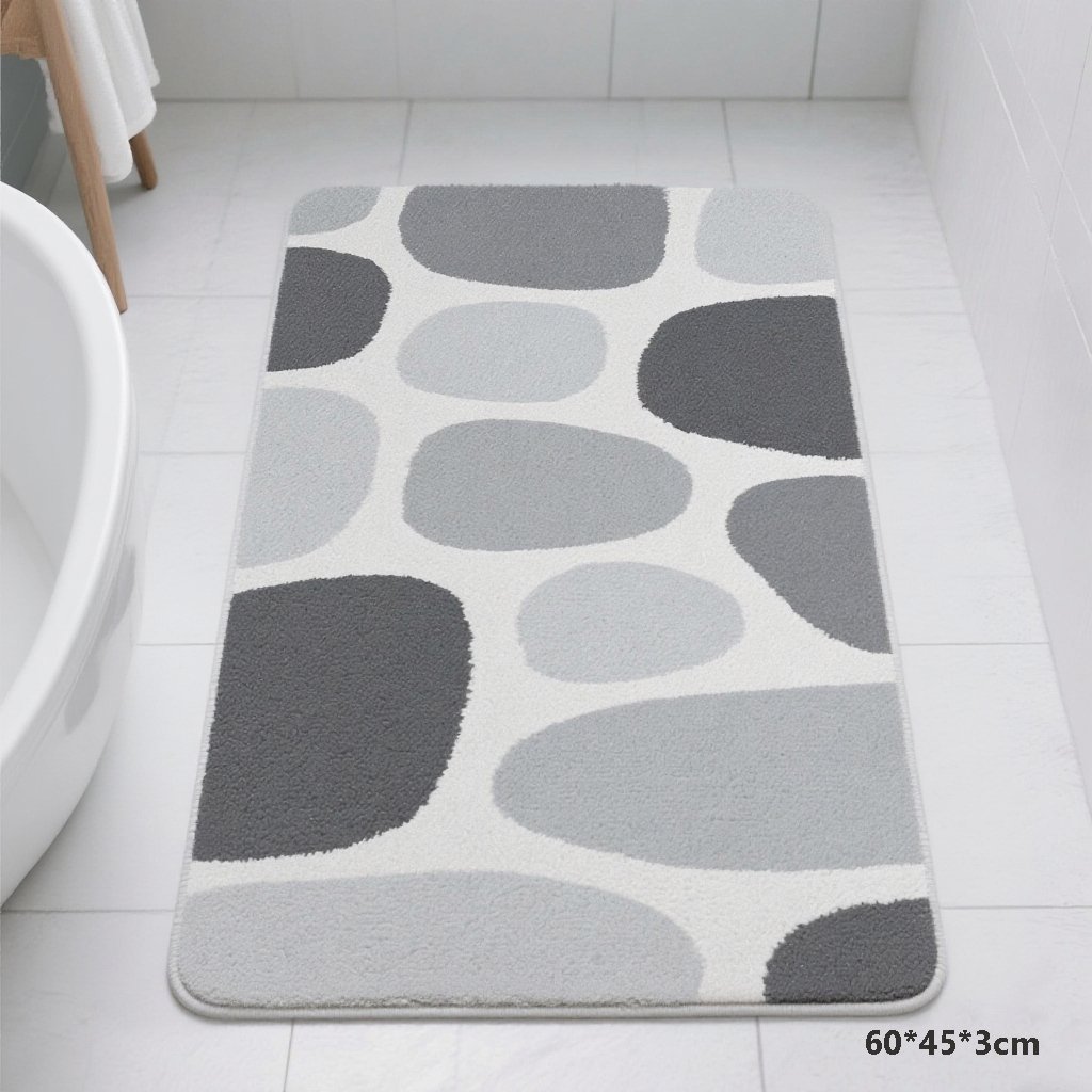 พรมเช็ดเท้ากันลื่นสีเทาเพิ่มความปลอดภัย