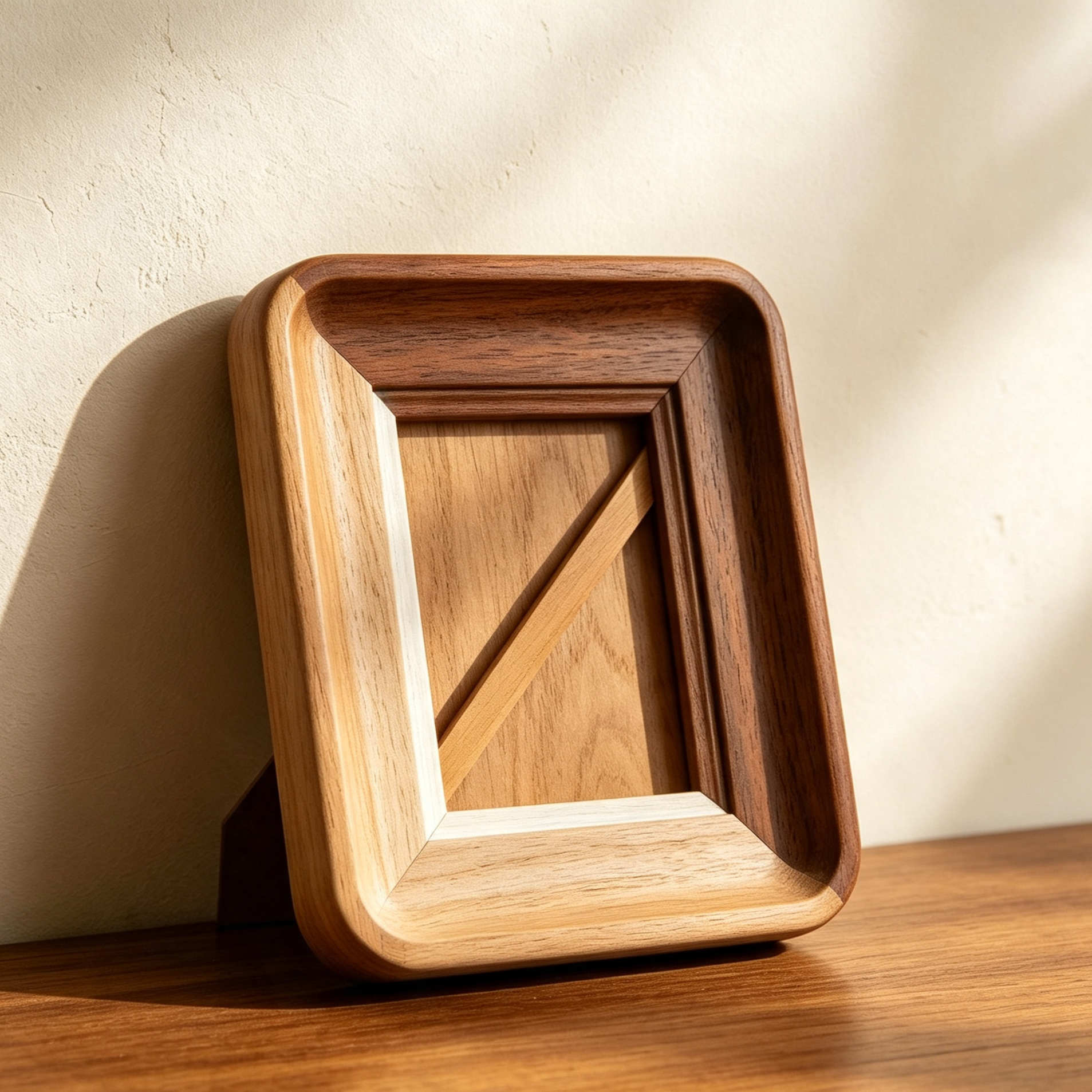 Solid wood photo frames with family photos inside