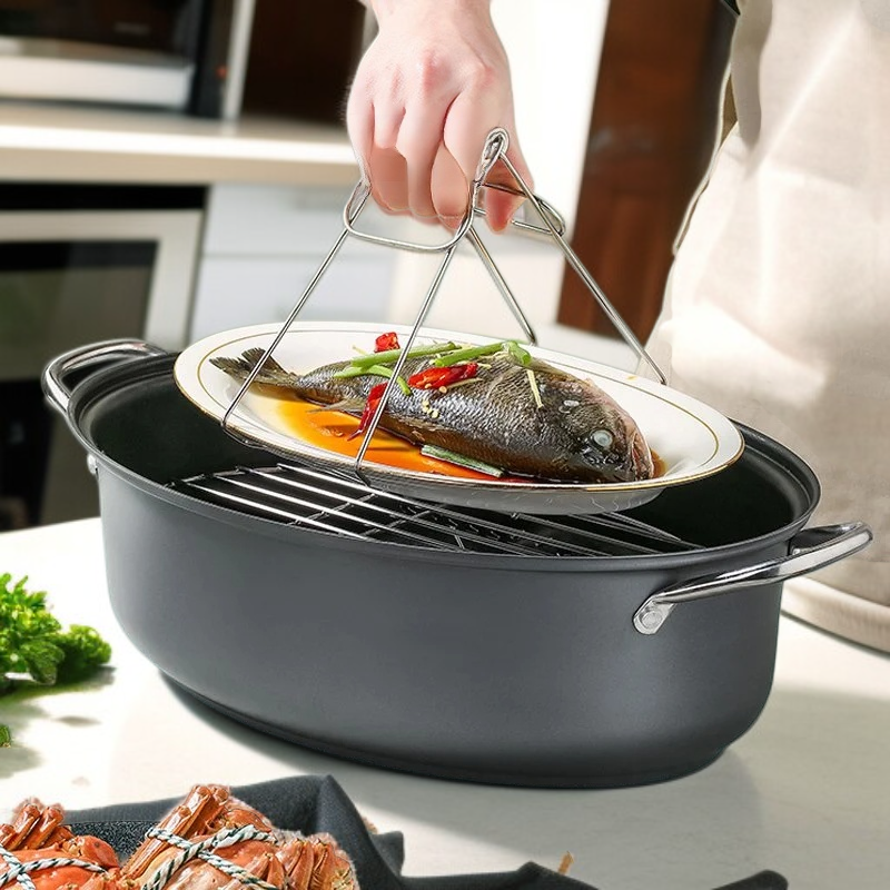 가정용 찜기 유리뚜껑 다용도찜기 끈적임 없는 냄비 탄소강 대용량 양귀냄비