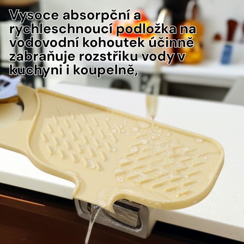 Podložka k umyvadlu proti stříkající vodě, absorpční a rychleschnoucí