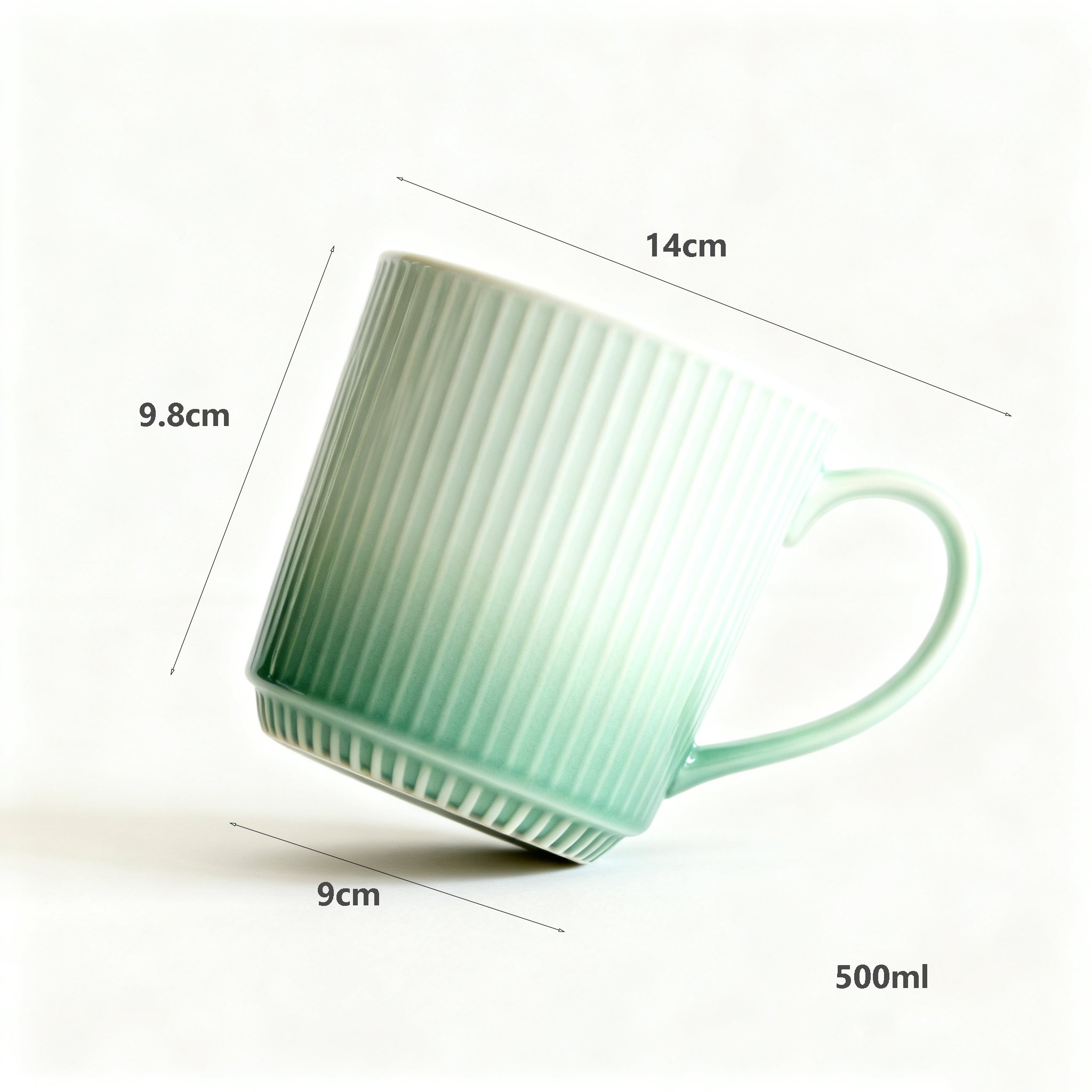 แก้วน้ำเซ็ต 2 ชิ้น สีเขียวไล่ระดับ