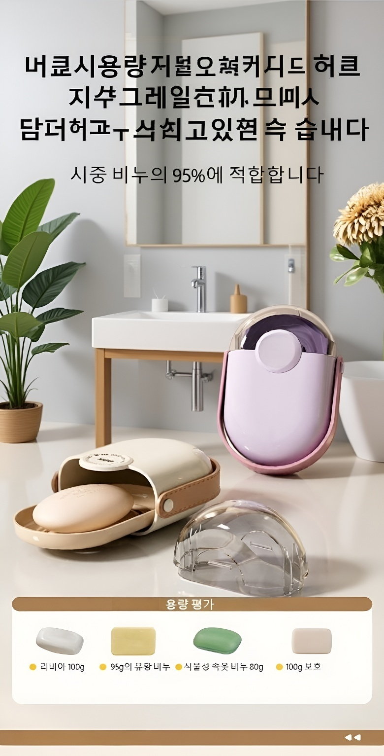 다양한 색상의 휴대용 비누받침 비누통