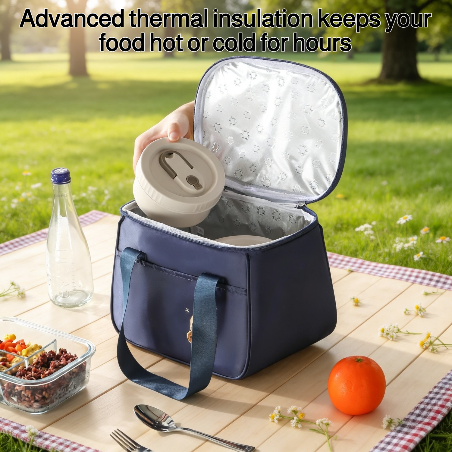 Large capacity insulated lunch bag