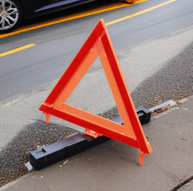 High-visibility American style warning triangle