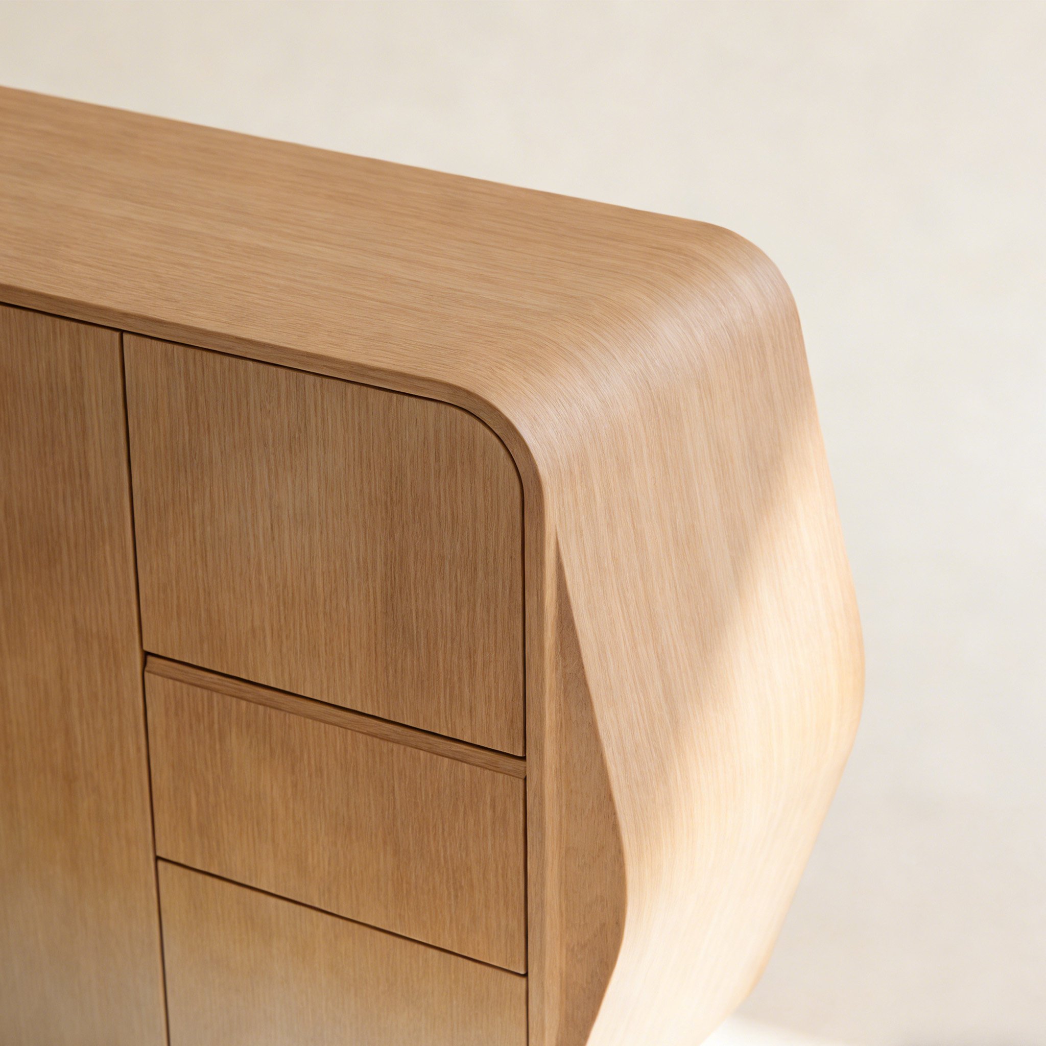 デスク用天然木収納ボックス