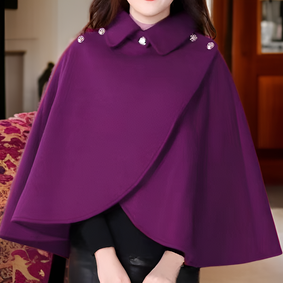 Women's cape woolen short shawl