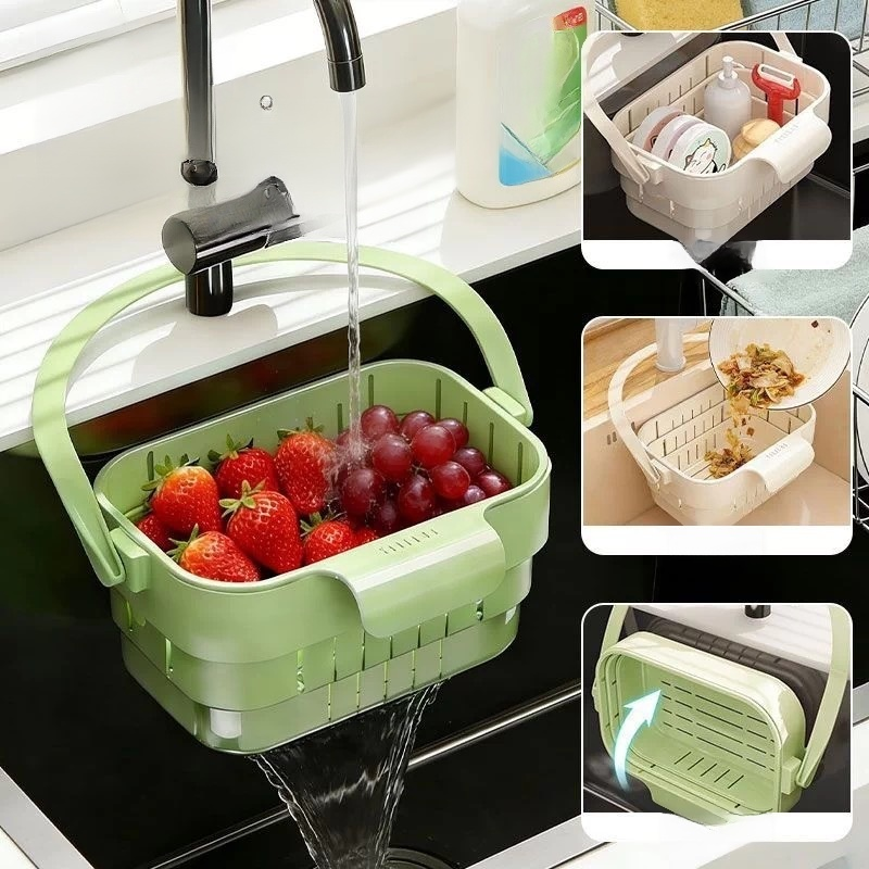 折りたたみ式伸縮排水バスケット