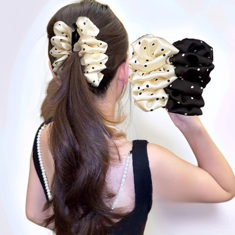 Women's polka dot floral hair clip