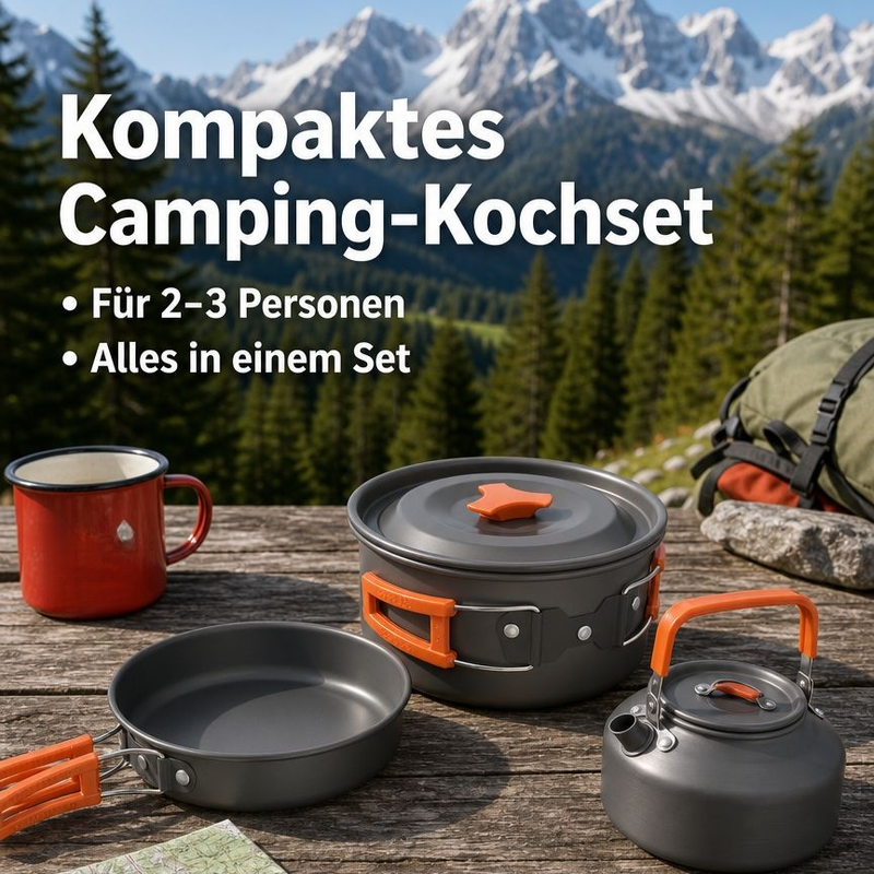2-3 Personen Edelstahl Camping Kochgeschirr-Set