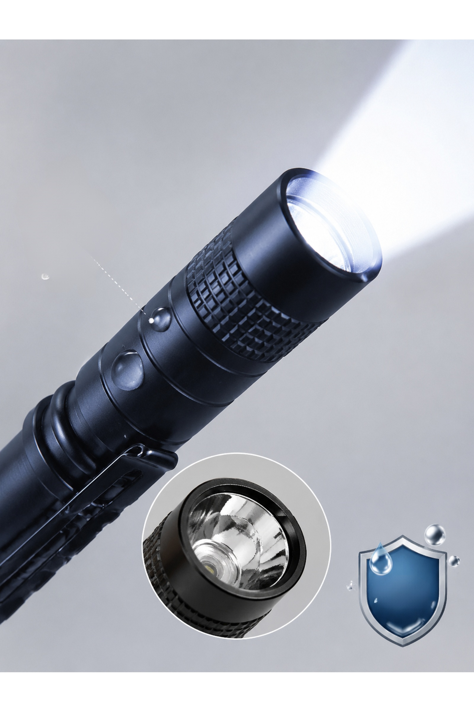 Mini XPE R3 LED Pen-Shaped High-Intensity Flashlight 3W Flashlight Pen Light Pen Clip Handheld