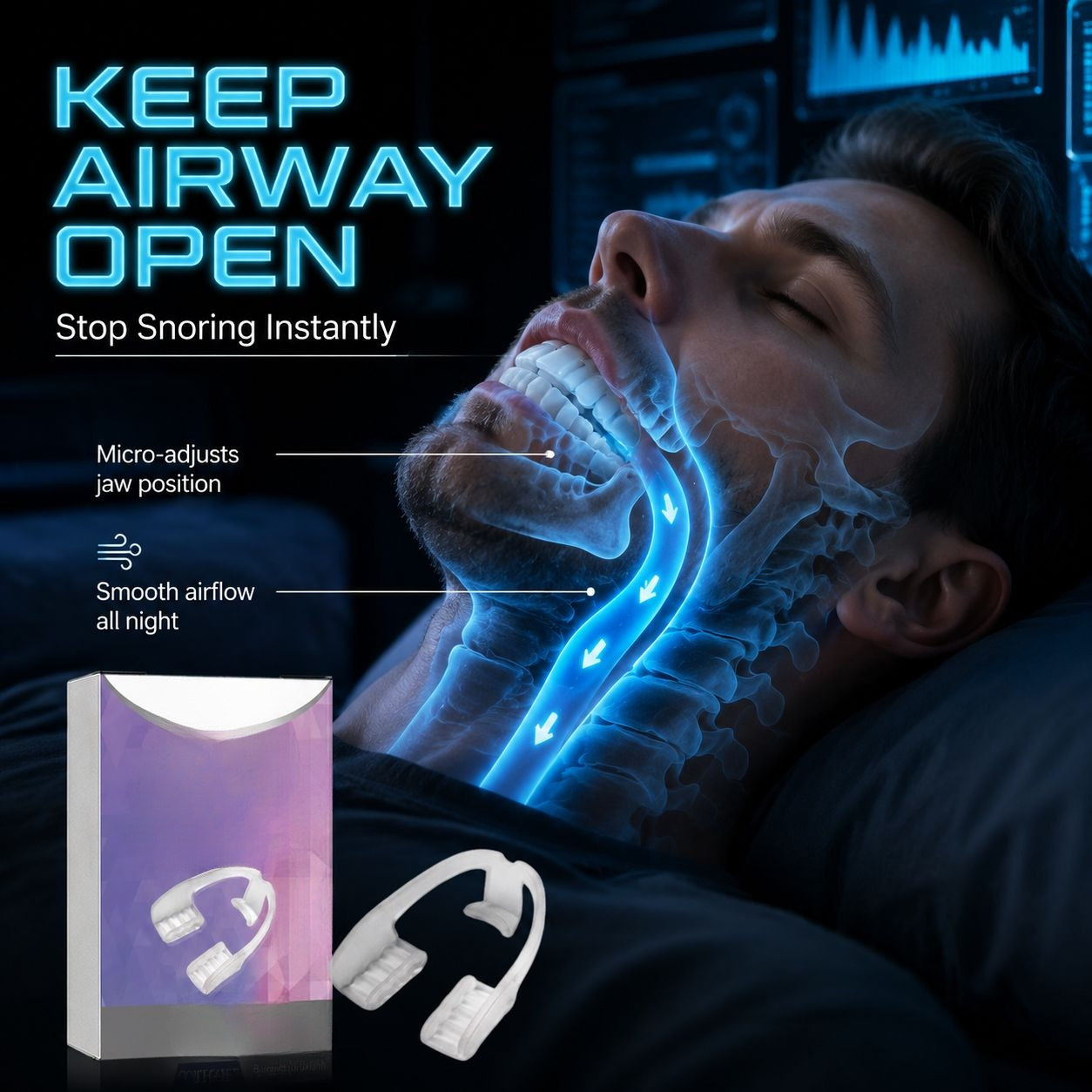 Sleep Mouth Guard for Teeth Grinding and Snoring Prevention, Night Dental Protector