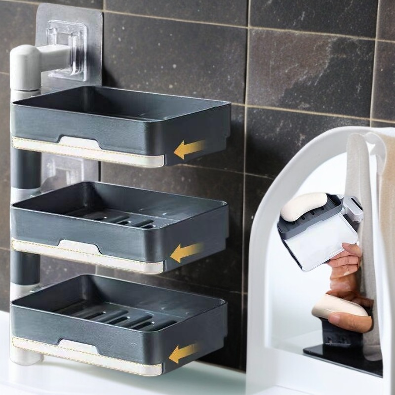 多功能免打孔壁掛式置物架