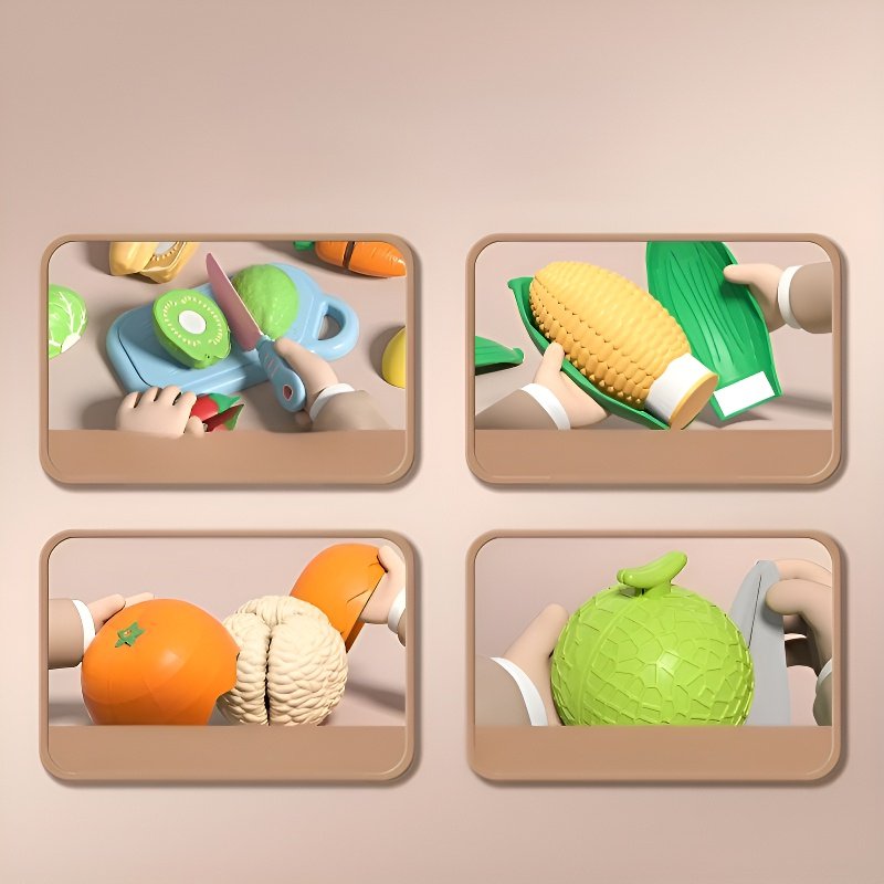 Girls Cuttable Kitchen Play Toy Set Gift