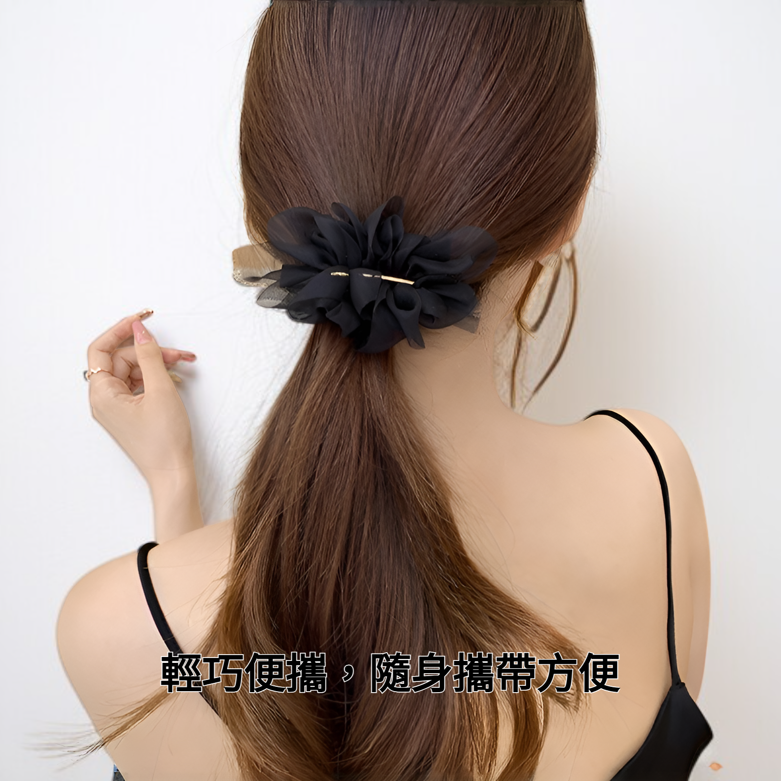 時尚花朵造型髮夾特寫