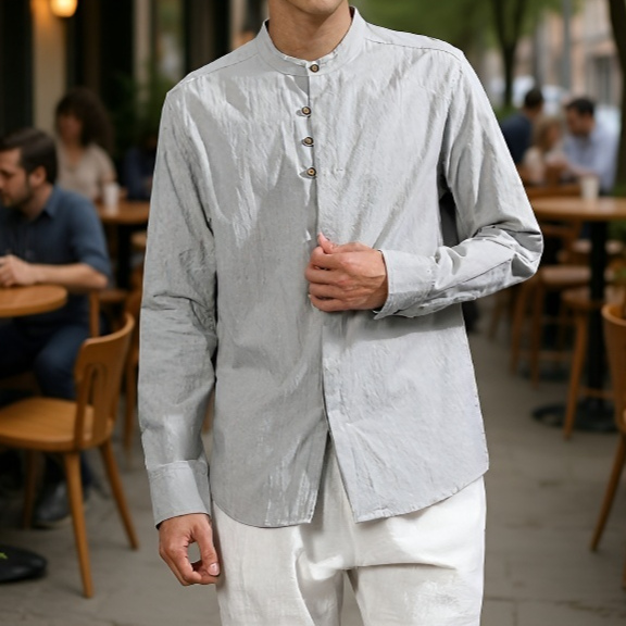 남자 캐주얼 린넨 셔츠 차이나 가을 겨울 셔츠