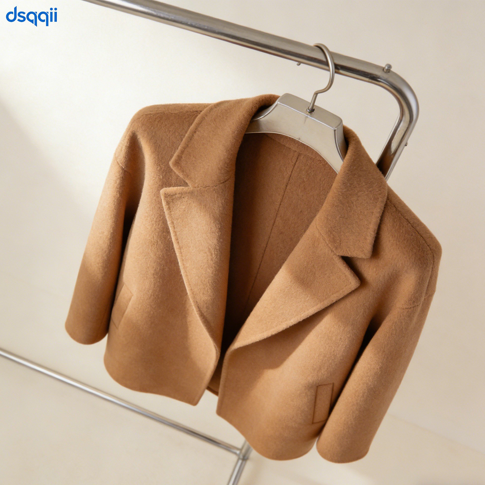 여성용 양면 울 코트 앞면 착용샷