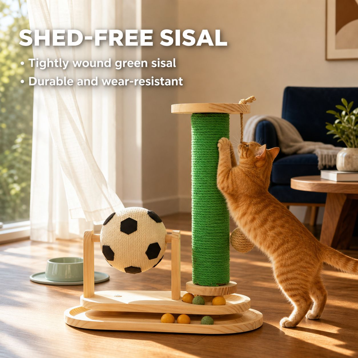 Wear-resistant Sisal Cat Scratching Post, Sisal Rope Cat Claw Toy