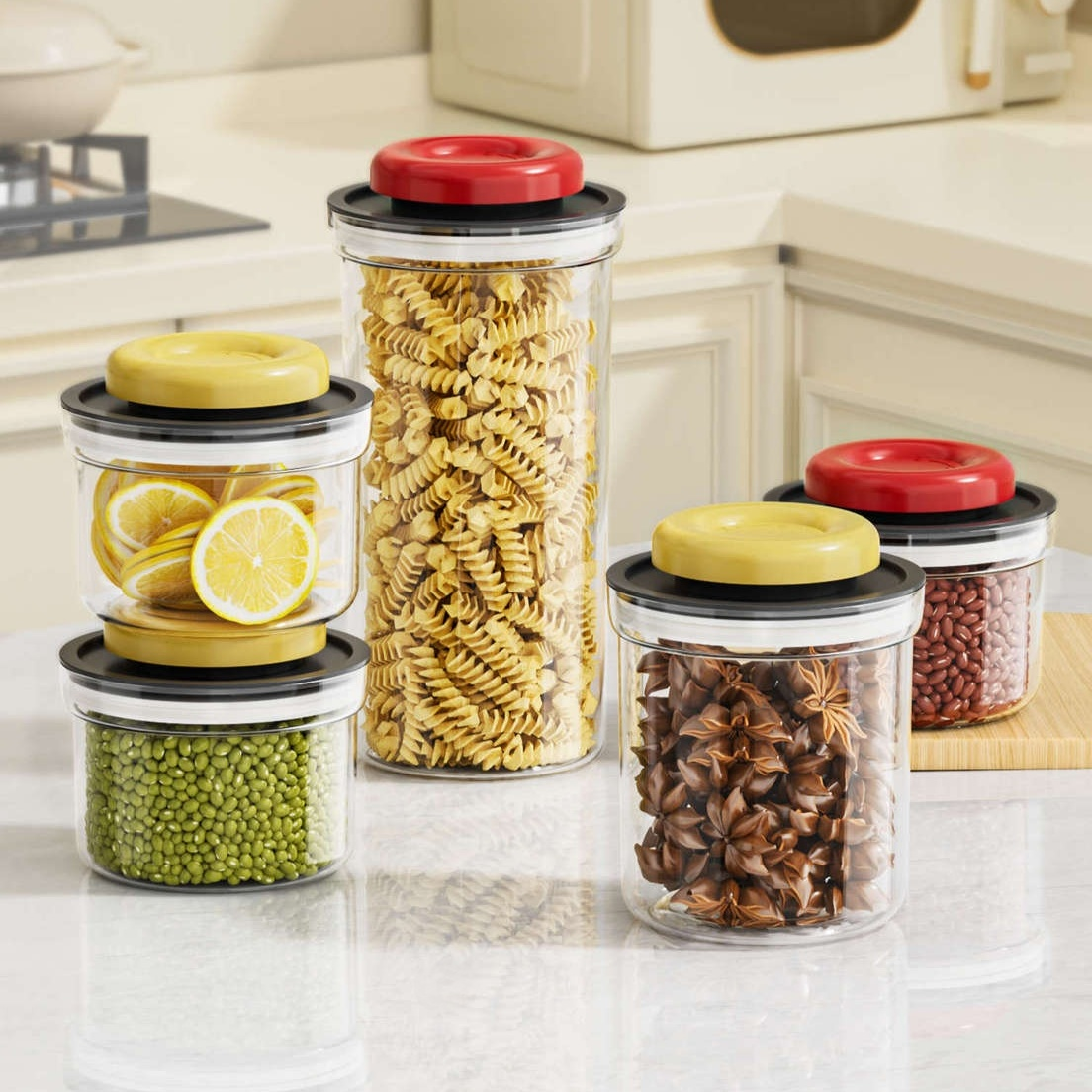 ポータブル密閉キャニスター プラスチック圧着式保存タンク