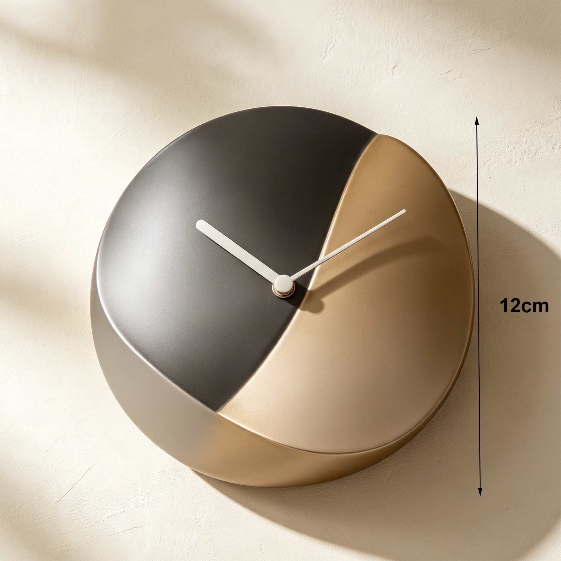 Stylish home decor featuring color-blocked wall clock