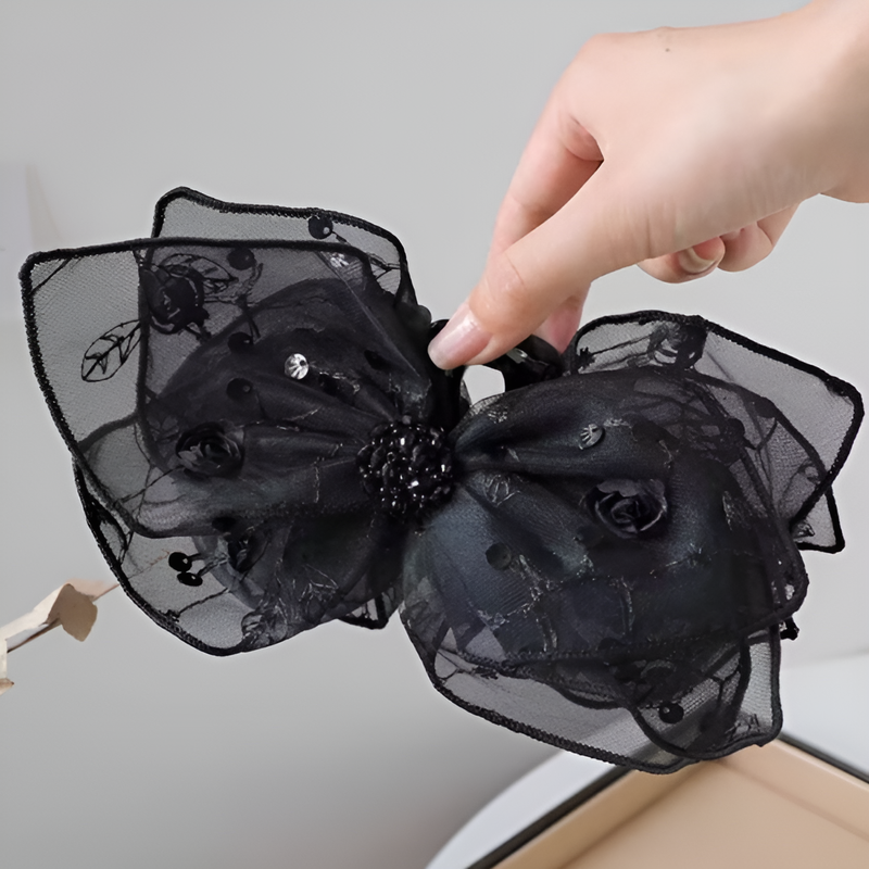 ローズ刺繍両面クリップ